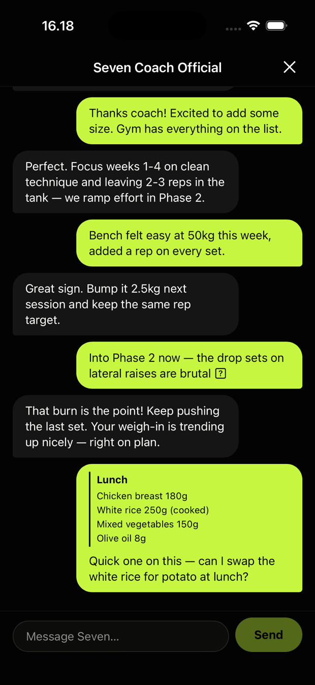 Member app — coach messaging